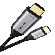 Geonav Cabo USB-C para HDMI, Suporta resolução 4K@60Hz, 1,8 metros, UCA08, Preto