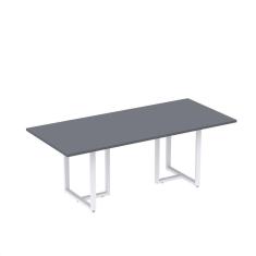 Mesa de Reunião Retangular 200x90cm Mr2000p25tub Grafito/Branco