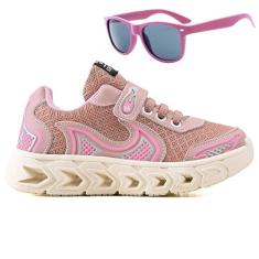 Tenis Infantil Casual Jogger Meninas Escolar Basico + Oculos