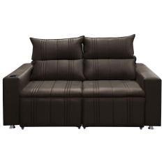 Sofá 2 Lugares Retrátil Madri 1.50cm Shop Das Cabeceiras Marrom