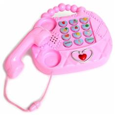 Brinquedo Infantil Telefone Musical Sons Luzes Rosa Criança Bebe
