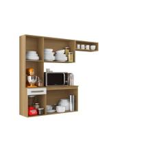 Armário de Cozinha com Balcão Compacta Suspensa Carol - Atacama Off White - Aramoveis