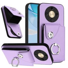 Kainevy Capa carteira para Honor Magic 6 Lite de couro fofa Honor Magic 6 Lite com suporte para cartão e anel de suporte, fecho magnético, capa protetora resistente à prova de choque de silicone e