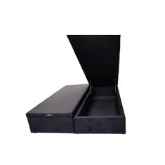 Cama Box Baú Casal Bipartido Suede Preto