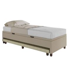 Bicama Casal Box Com Baú 138x188cm Samy S05 Linho Bege - Mpozenato