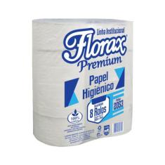 Papel Higiênico Neutro 300m x 10cm 8 Rolos Florax Premium Instituciona