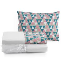 Lençol Solteiro Cama Box 3 Pc Algodão Menina Menino Moderno - ENTROU C