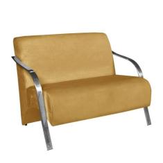 Poltrona Decorativa 2 Lugares Sevilha Braço Pé Alumínio Confortável pa