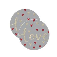 Sousplat Love Cinza - NSW, 2 Peças, com base