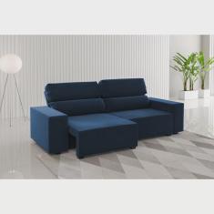 Sofá Retrátil e Reclinável 3 Lugares 200cm Lion Azul