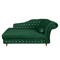 Divã Chesterfield Juliette 160cm Pés Chanfrado Veludo Verde