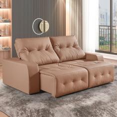 Sofá Retrátil E Reclinável 250cm M185 Caramelo