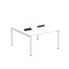 Mesa Plataforma Dupla Com Pé De Aço Para Coworking 130x140-2p Pdc13-14-2p Branco