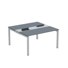 Mesa Plataforma Dupla Com Pé De Aço Para Coworking 140x140-2p Pdc14-14-2p Grafito-cinza