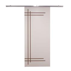 Porta De Correr Branco Prime Frisada Kit Alumínio F05 - 210x100