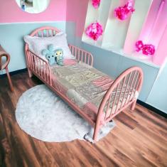Cama Infantil Em Ferro 199x110x95 Cm Hope Rosa Bebê
