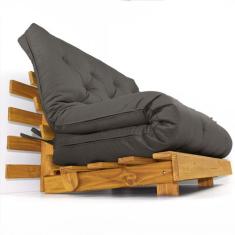 Sofá Cama Casal Futon Tokio Azul Royal Acquablock Madeira Maciça Cor M