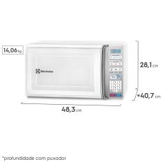 Micro-ondas Electrolux 27L Branco com 55 receitas pré-programadas e Função Tira Odor (MB37R) 220V