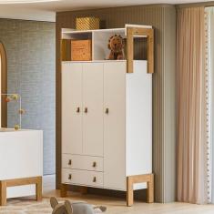 Guarda-roupa 3 Portas / 2 Gavetas com Nicho Fantasia - Qmovi