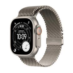Apple Watch Ultra 3 GPS + Cellular, Caixa em titânio natural de 49 mm com Loop milanesa em titânio natural ‑ M