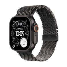Apple Watch Ultra 3 GPS + Cellular, Caixa em titânio preto de 49 mm com Loop milanesa em titânio preto ‑ G