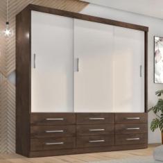 Guarda Roupa Casal Capri 3 Portas de Correr 9 Gavetas - Tonielque Móve