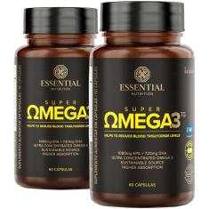Kit 2x Omega 3 1000mg Essential Nutrition 60 Cápsulas Cada-Unissex