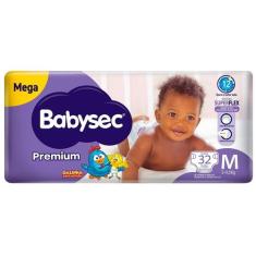 Fralda Premium Mega Babysec Tamanho M 32 Unidades, M, 32