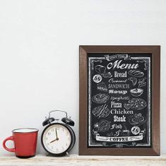 Quadro Decorativo com Moldura Marrom Menu 22x32cm