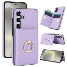 Capa carteira para Samsung Galaxy A15 com suporte para cartão, capa de couro com bloqueio RFID, suporte de anel giratório de 360° com fecho magnético à prova de choque para Samsung A15 5G 6,5