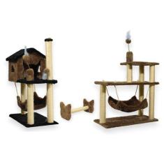 Casa Para Gatos Com Dois Andares Rede Plataforma 3 Andares Com Brinque