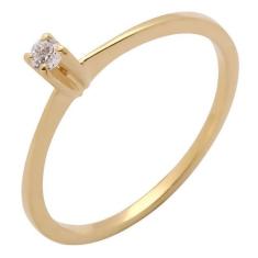 Anel de Ouro 18k Solitário com 1 Brilhante - Meu Anel, 30