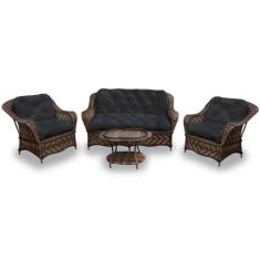 Conjunto de Sofá Fibra Sintética Naja - 1 Sofá 2 L + 2 Poltronas + 1 M