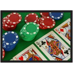 Quadro Decorativo Pôquer Jogo de cartas Salas Baralho Decorações Com M