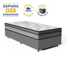 Cama Box com Colchão Espuma D33 Pillow In Anjos Ortosleep Solteiro 88x188x57cm