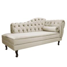 Diva Recamier Diana 160cm Lado Esquerdo Linho - Adj Decor Cor Bege