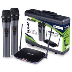 Microfone Sem Fio Vokal VLA42 Duplo