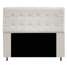 Cabeceira Estofada Mel 195 cm King Size Com Botonê Suede Bege - ADJ De