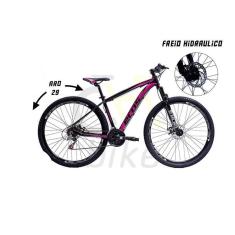 Bicicleta Aro 29 Alumínio Mtb Ecos 21 Marchas Freios A Disco Hidráulicos com Suspensão-Unissex