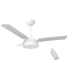 Ventilador Led Breeze Branco 220v 3 Pás Brancas E Controle Remoto