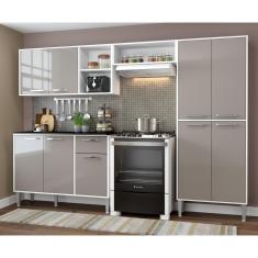 Cozinha Compacta Multimóveis Xangai Plus Fg2840 Com Armário E Balcão Branca/lacca Fumê