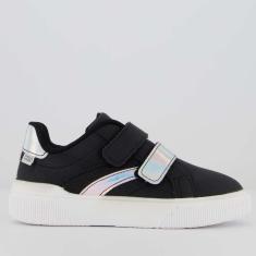 Tênis Klin Sky Holográfico Infantil Preto e Prata-Unissex