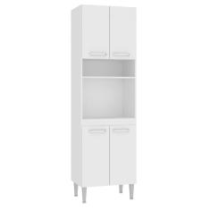 Paneleiro de Cozinha 4 Portas 2 Nichos Araçá Yescasa Branco
