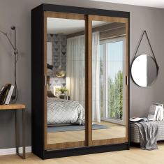 Guarda-roupa 2 Portas de Correr de Espelho 2 Gavetas Madesa