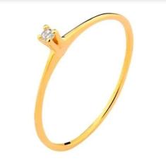 Anel de Ouro 18 k Solitário 3mm - Elegancy Joias, 13