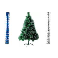 Arvore de Natal Pinheiro Nevada 1,2 metros 90 galhos com enfeites - st