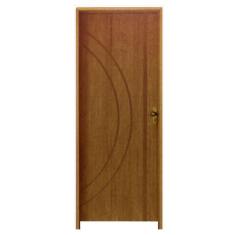 Kit Porta de Madeira Semi-Oca Concept 10 Rodam Padrão Imbuia - Lado Es