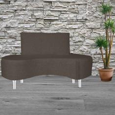Sofá 2 Lugares Feijão Organico Pes Metal Cromados 140cm Marrom