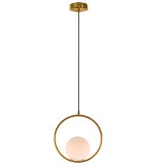 Pendente Metal Dourado Aro 30cm 1e27 Ds8221 Delis