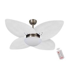 Ventilador De Teto Dormamu Bronze 4 Pás Palmae Branco 220V Com Controle